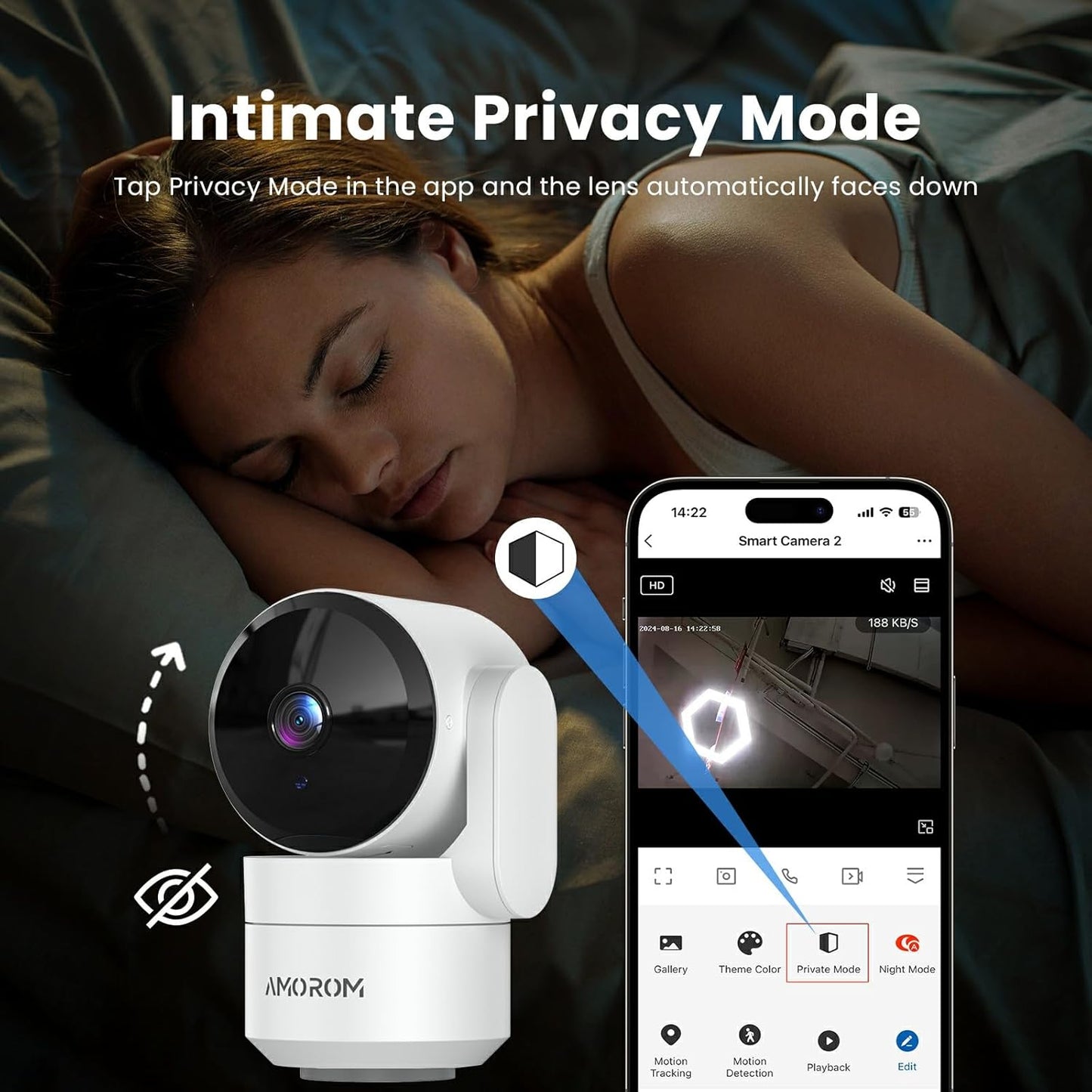 Indoor Security Camera 360° with Pan/Tilt, Pet Dog Baby Monitor, 1080P HD Night Vision, Motion Detection, 2-Way Talk, Alexa & Google Home Compatible (2.4GHz WiFi)