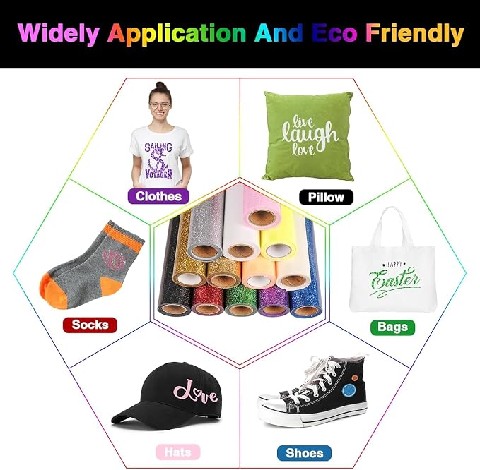 Silver Glitter HTV Heat Transfer Vinyl Roll 12inch x 20 ft