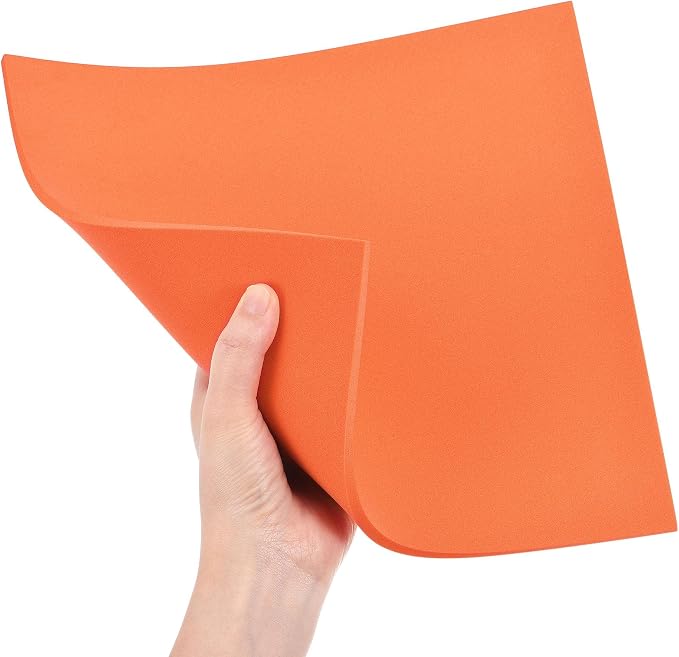 uxcell Orange EVA Foam Sheets 10 x 10 Inch 5mm Thickness