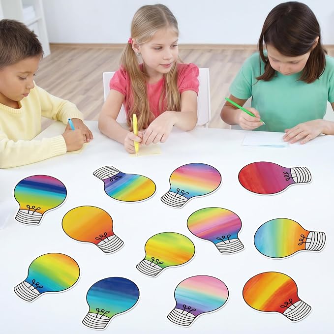 60PCS VBS 2026 Light Bulb Theme Cutouts Gradient Watercolor Light Bulb Bulletin