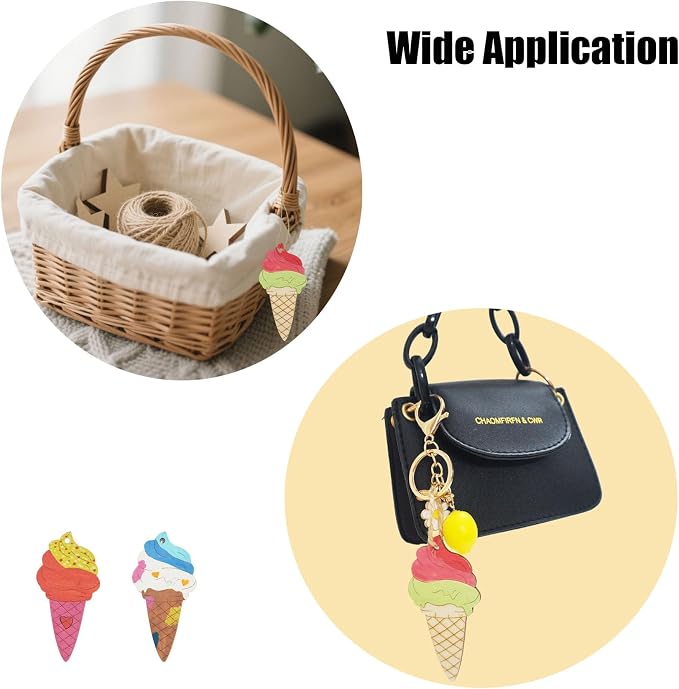30 Pcs Wooden Ice Cream Decor Unfinished Wood Crafts