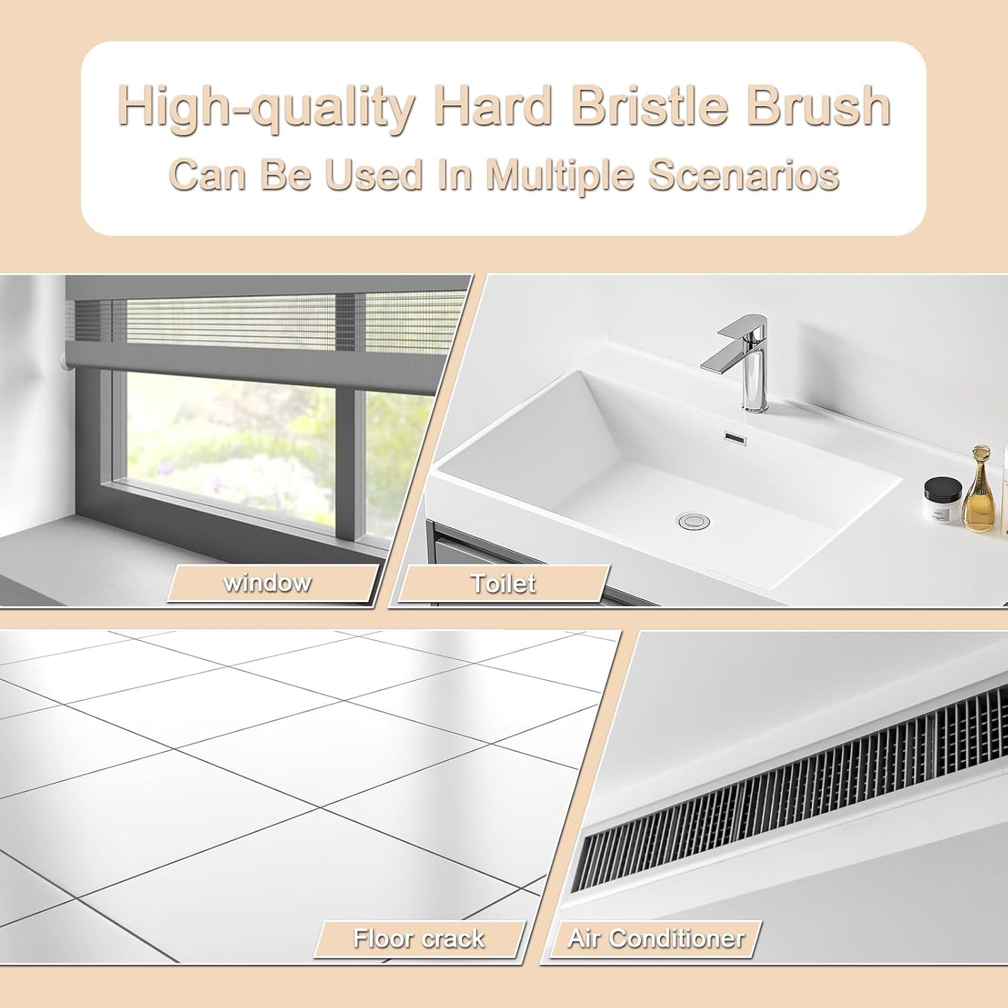 5PCS Crevice Cleaning Brush,Gap Cleaning Brush, Slim Flat Curved Brush for Narrow Gaps,Deep Crevices and Small Spaces,Hard Bristle Brush,Easy to Clean, No Residue, Kitchen & Bathroom Cleaning