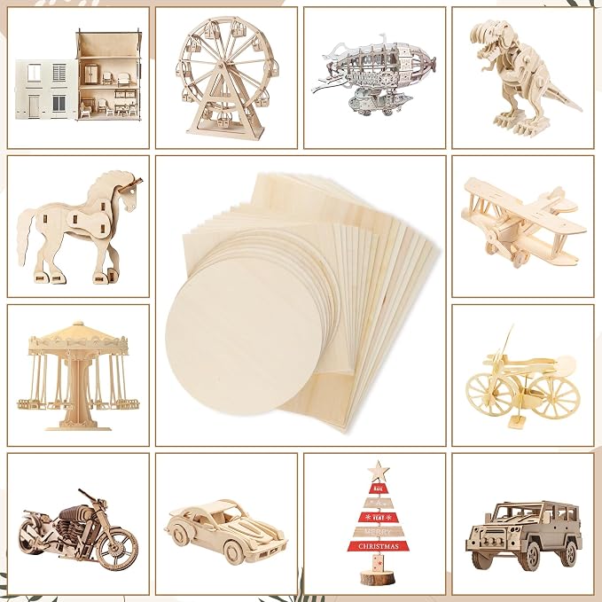 SiliFine 12x12+12x18 Inch 24 Pack Basswood Sheets