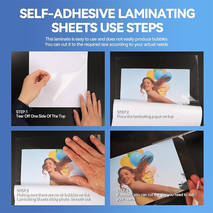 36 Sheets Transparent Laminate Sheets Self Adhesive Laminating Sheets | 8.5x11