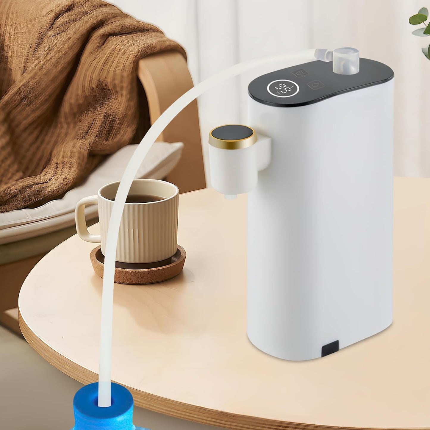 3s Instant Hot Water Dispenser, Baby Bottle Formula Dispenser, Mineral/Bottled Water Dispenser, 5 Temperatures Choices, Portable Water Warmer for Travel, Hotel (Machine + Water Tank)