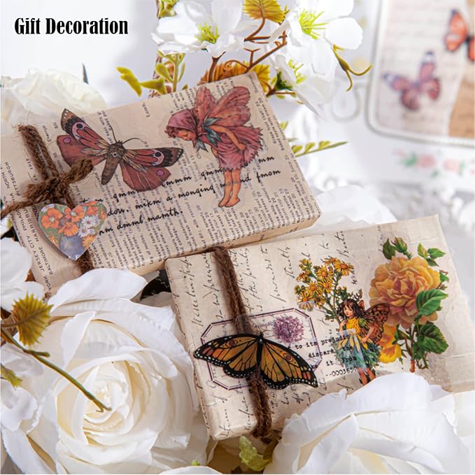 180Pcs Vintage Fairy Stickers Scrapbooking Floral Craft | High quality