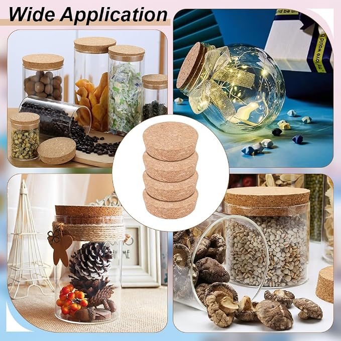 BENECREAT 6pcs Cork Bottle Stoppers, Tapered Design, 3.15in Diameter,