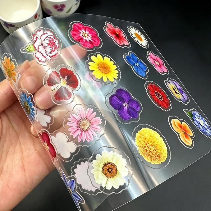 316PCS Transparent Flower Stickers: