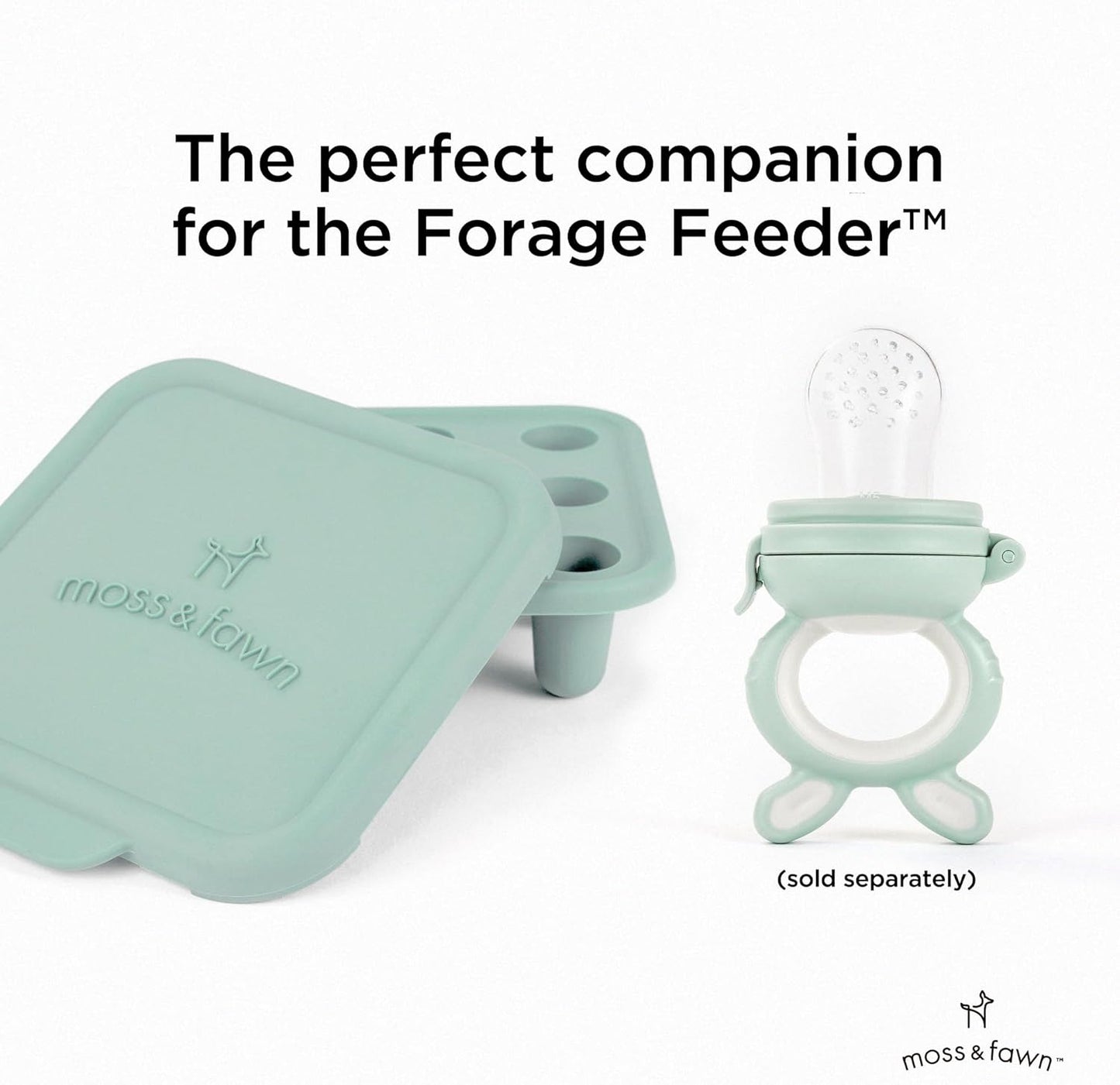 Moss and Fawn Ice Cube Tray - Forage Feeder Freezer & Teething Popsicle Mold for Breast Milk, Formula, Bone Broth, Purees, & Baby Food - BPA, Lead, & PVC-Free - Fern