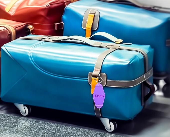 8PCS Motel Keychain Blank Hotel Key Tags Holder