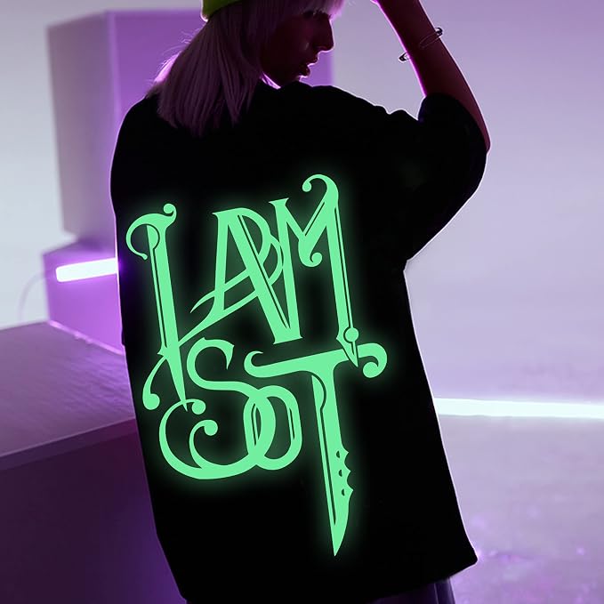 HTVVETUR Glow in The Dark HTV Heat Transfer Vinyl Roll 12 Inch by 5 Feet Iron