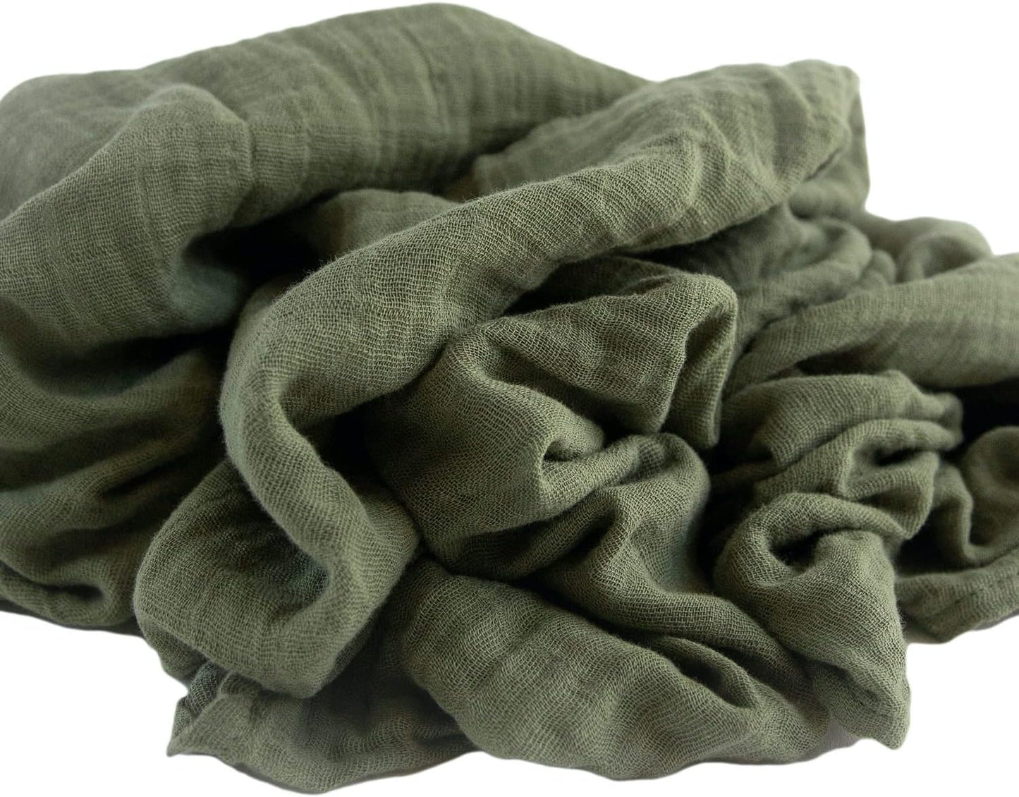 RED ROVR 100% Organic Cotton Muslin Swaddle | Newborn Receiving Blanket | Boy, Girl, Unisex | Soft, Lightweight, Breathable | Burping, Nursing, Swaddling | 44" x 44" | Dark Green