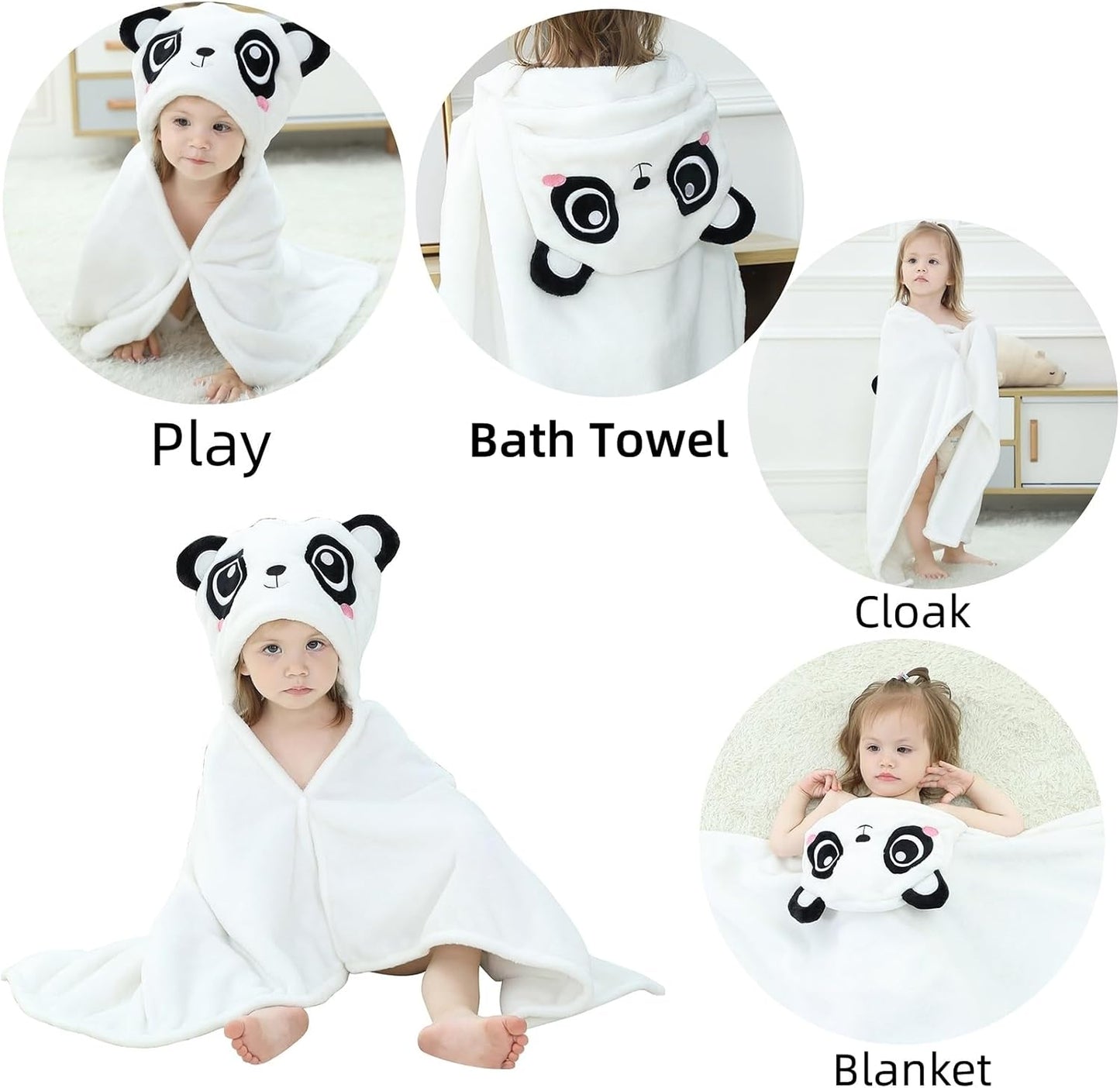 Wearable Blanket Hoodie for Kids Toddlers Hooded Towels Soft Cozy Flannel Wearable Throw Blanket Hoodie for Boys Girls Birthday Gifts (Bear 50 * 40)
