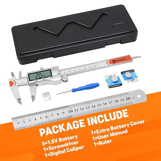 HARDELL 6" Digital Caliper, All-Metal Electronic Micrometer