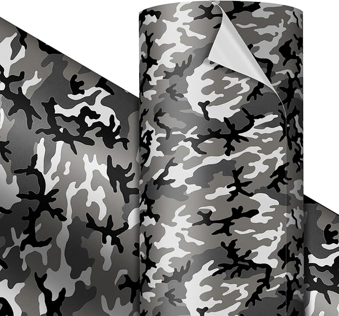 VViViD Premium Snow Camouglage Craft Vinyl Roll 1ft x 5ft – Bubble-Free Air