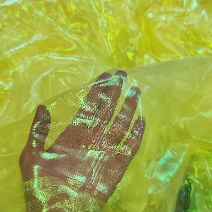 Yellow Iridescent Organza Fabric