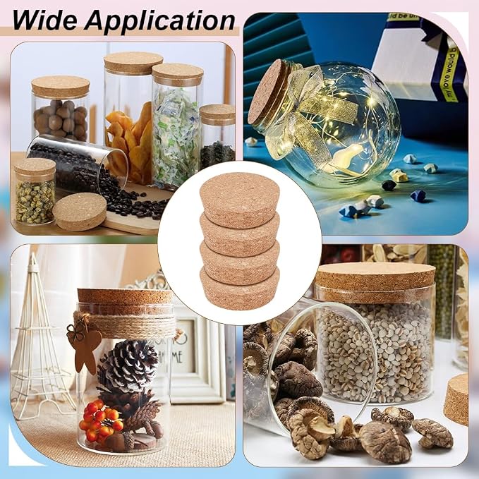 BENECREAT Wooden Cork Bottle Stoppers, 3 inch Diameter | Tapered Cork Plug