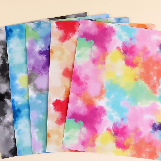 Tintnut Tie Dye Permanent Vinyl 5 Sheets 12"x10" Easter Adhesive Vinyl | Clouds
