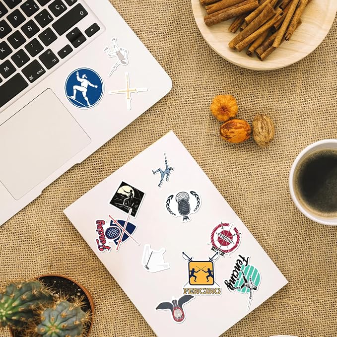 Fencing Sports Themed Stickers Pack Vinyl 50pcs
