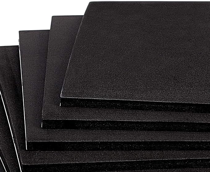 BENECREAT 6PCS Self Adhesive Backed Foam Sheet 12x8 Inch Black Nonslip EVA Foam