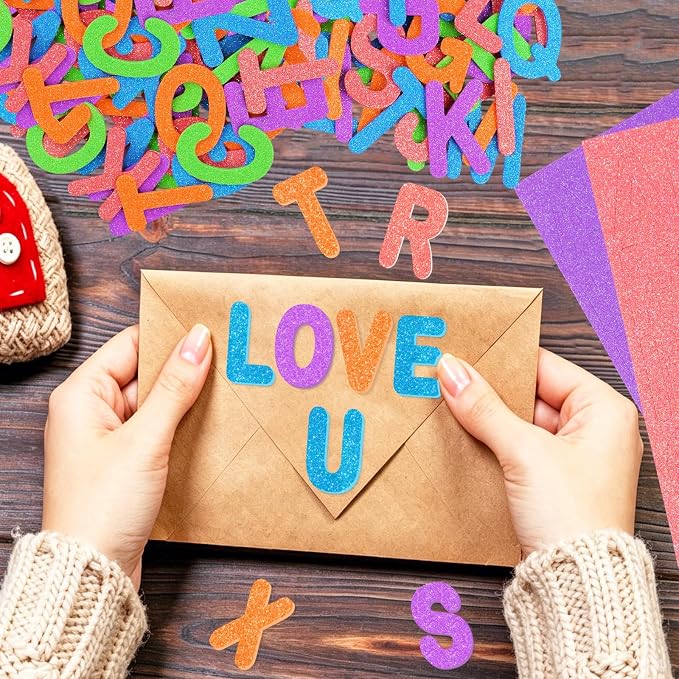 2 Inch Large Foam Letter Stickers Glitter Big Font