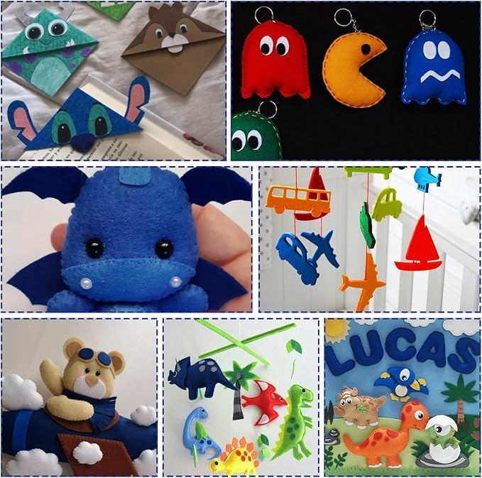 10Pcs Felt Sheets Fabric, for Halloween Christmas, for DIY and Sewing Projects