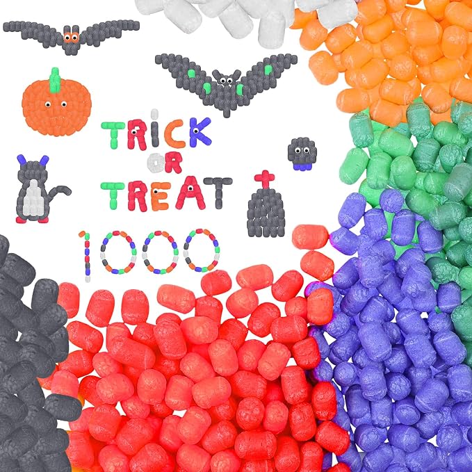 Junkin 1000 Pcs Magic Noodles Foam Crafts Puffs Corn Super Crafts Arts Kit Bulk