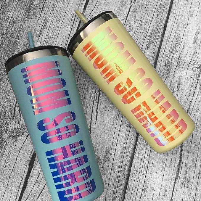 TECKWRAP Holographic Chrome Vinyl 12" x 60", Hyacinth Blue- Permanent Adhesive