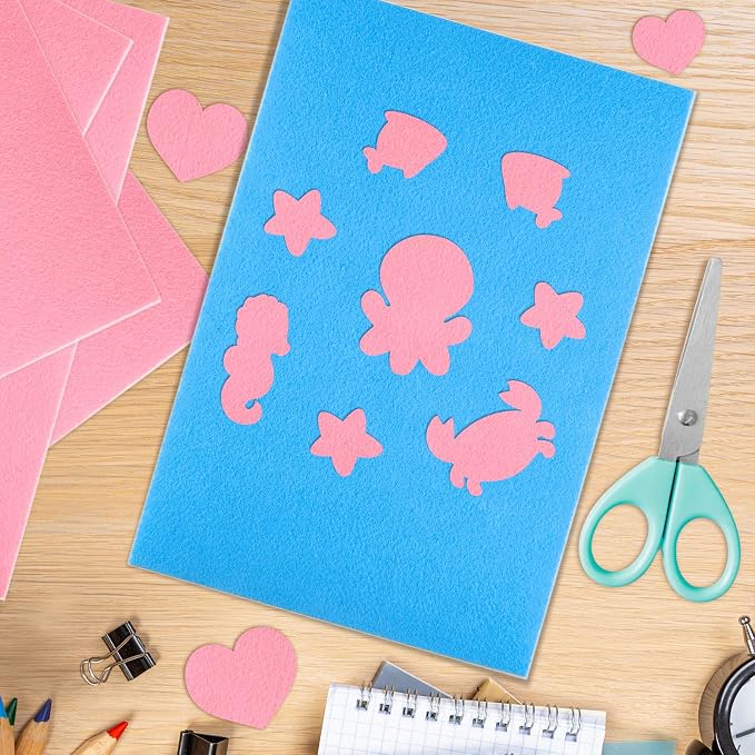 10PCS Pink Self Adhesive Felt Fabric Sheets Sticky Felt Sheets