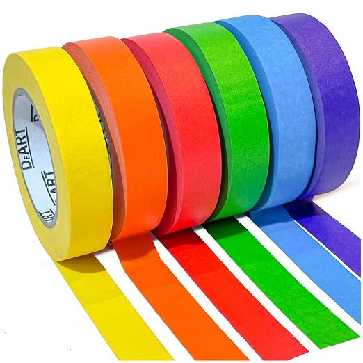 DEART Colored Masking Painters Labeling Tape Masking Tape 1 inch Color Painter