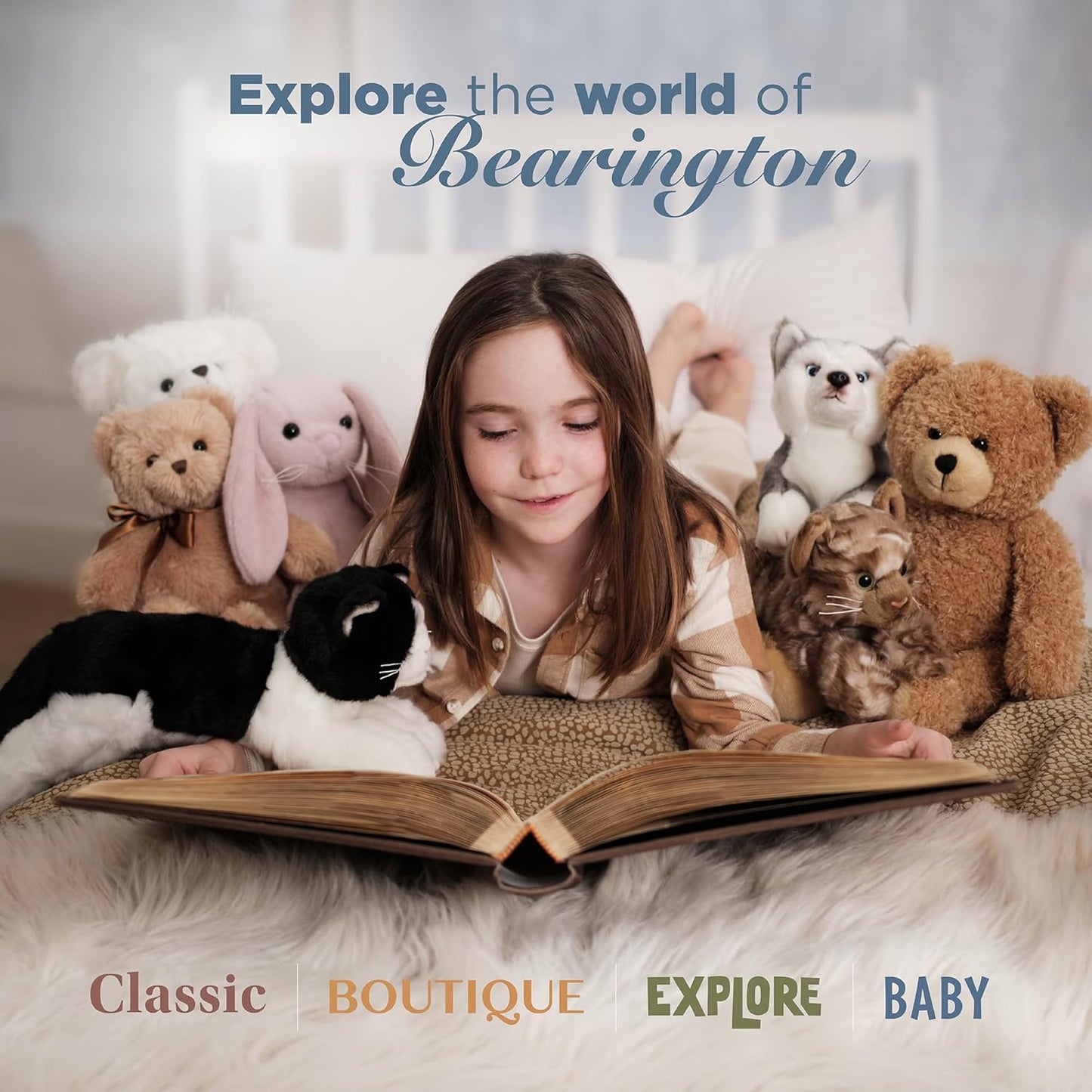 Bearington Baby 1st Christmas, 5.5 Inch Teddy Bear Plush Stuffed Animal, Soft Baby Rattles and Plush Rings, for Ages 0-14