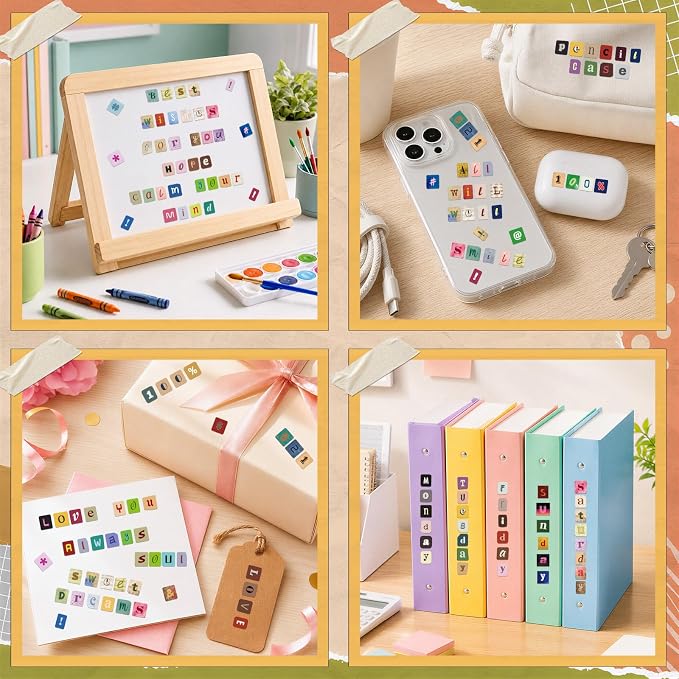 1956 Pcs Letter Stickers for Scrapbook Supplies, Vintage Alphabet Stickers | 18