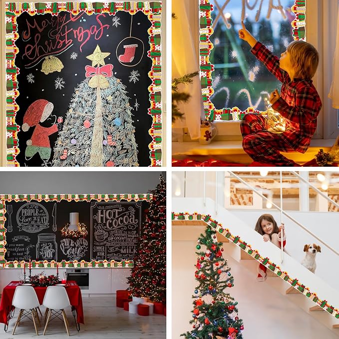 69 Feet Christmas Gift Box Border Red Green Bulletin Board Border Trim