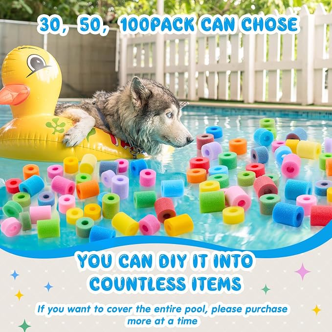 Frienda 30 Pcs Pool Noodles Bits Multicolor Craft Small Size Versatile Mixed