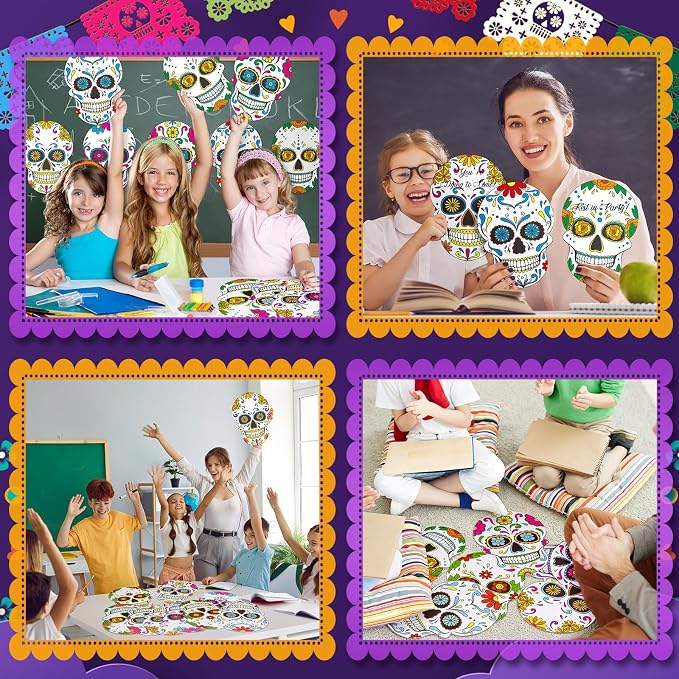 TaoBary 24 Pcs 7.09'' Sugar Skull Cutouts
