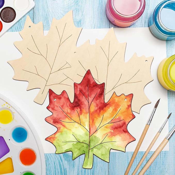 Unfinished Fall Wreaths Wood Crafts to Paint Set of 3, Unfinished Wood Cutouts
