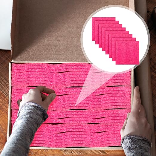 Pangda 8 Pcs 12" x 12" x 0.25" Pink Polyethylene Foam Sheets Antistatic Foam