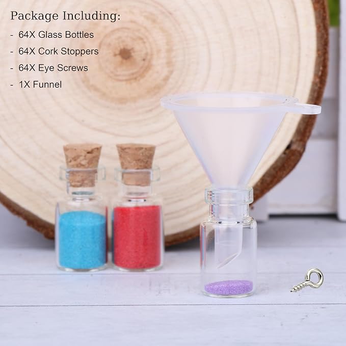 MaxMau 64pcs 1ml Tiny Vials