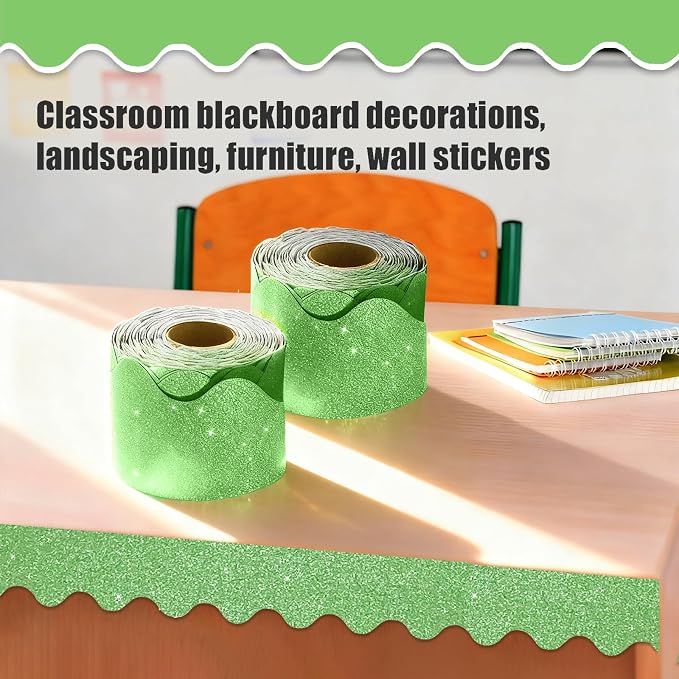 70Ft Shine Bulletin Board Borders,Scalloped Poster Boards Decorations Trim