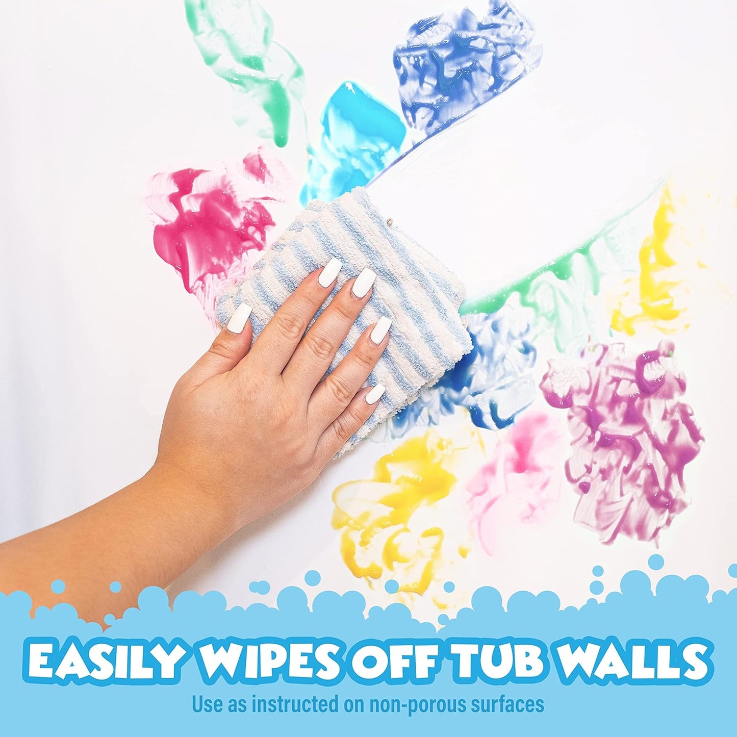 Tub Works® Bath Paint Soap Bath Toy, Pastel 6 Pack | Non-Toxic | Washable Bathtub Paint for Finger Painting on Tub Walls | Ideal Toddler Bath Toys for Creative Play | Easy to Clean, Fun Paint Soap