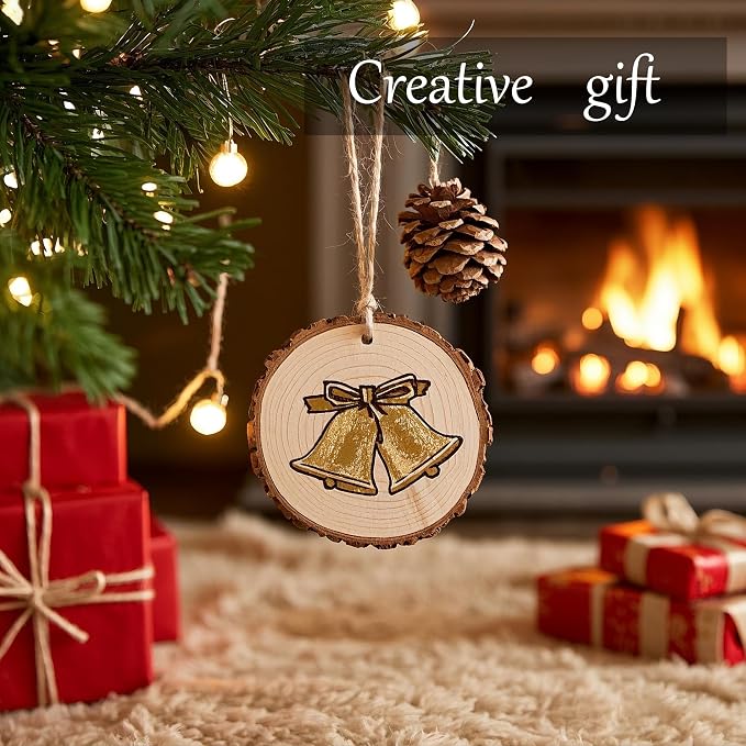 Unfinished Natural Wooden Slices 80 Pcs 3.2-4 Inch Wood Circles