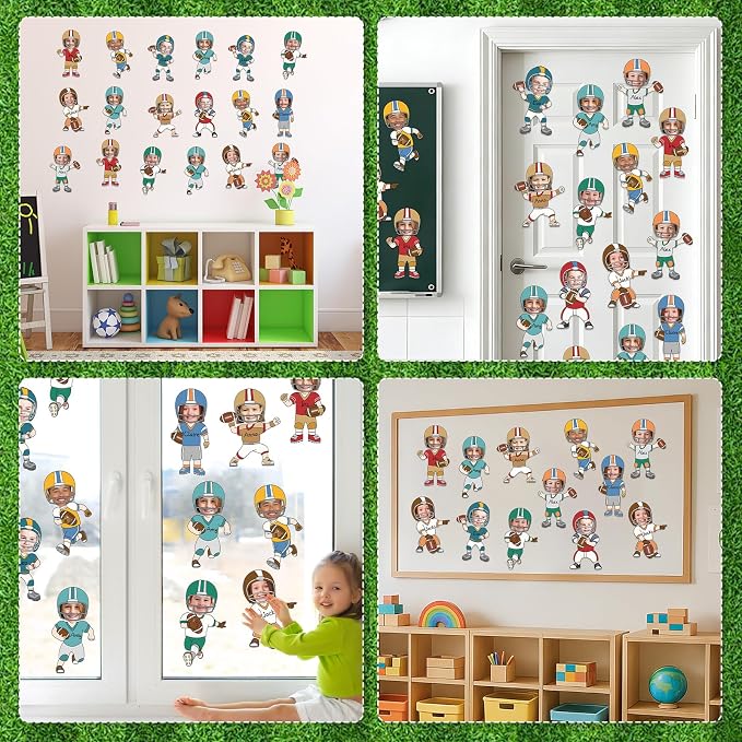 OBUSATT 60 Pcs Football Theme Cutouts Rugby Bulletin Board Decorations Sports