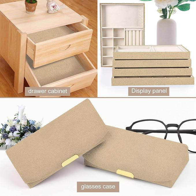 Removable Velvet Fabric Self Adhesive Felt Fabric Liner Beige Velvet Drawer