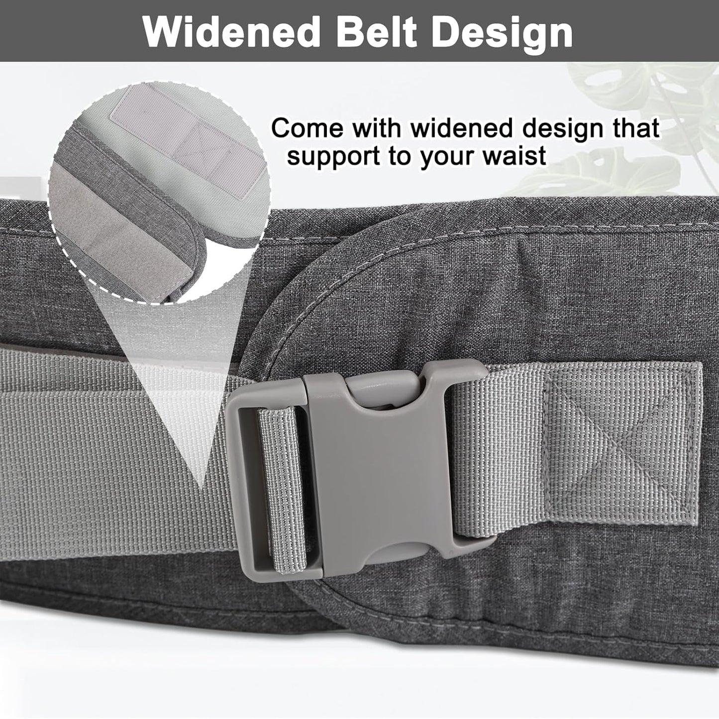 Baby Hip Carrier, Baby Carrier with Adjustable Waistband & Breathable Mesh, Ergonomic Carrier with Non-Slip Hip Seat Surface for Newborns & Toddlers, Light Grey