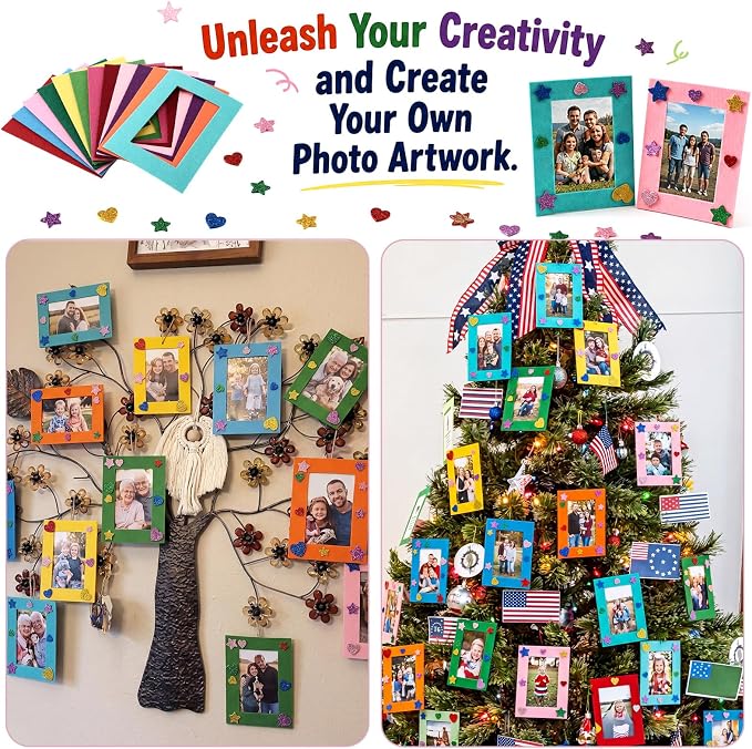 Jetec 48 Pieces Colorful Felt Photo Frames Holiday Picture Frames and 100