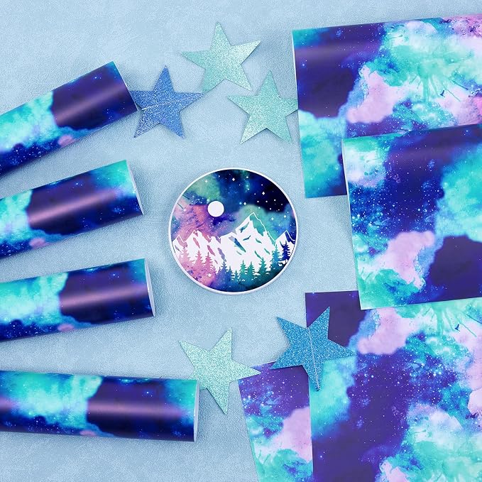 Tintnut Galaxy Permanent Vinyl 8 Sheets 12x10in Pink Blue Adhesive Vinyl |