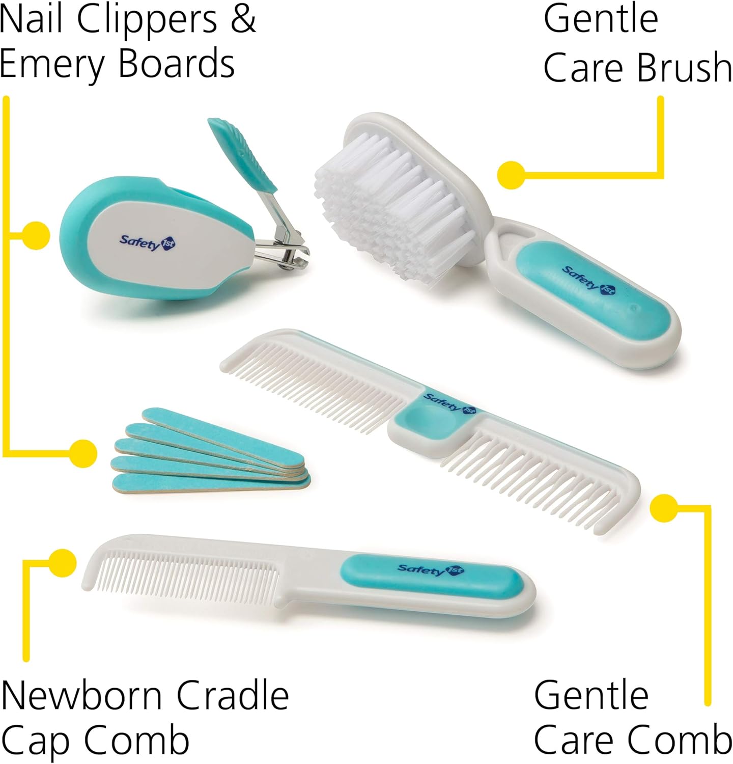 Safety 1st Deluxe Baby Healthcare and Grooming Kit, Arctic Blue, Newborn Baby Essentials, One Size, 25 Pieces