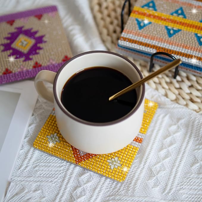 Temlum 6 Pcs Diamond Painting Coasters