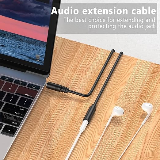 Amzpas Headphone Extension Cable, 4 Pole TRRS 3.5mm Extension Audio Cord Male to Female Stereo Audio Cable for Headset, iPhone, iPad, Smartphones, Tablets, Media Players and More (9.8ft)