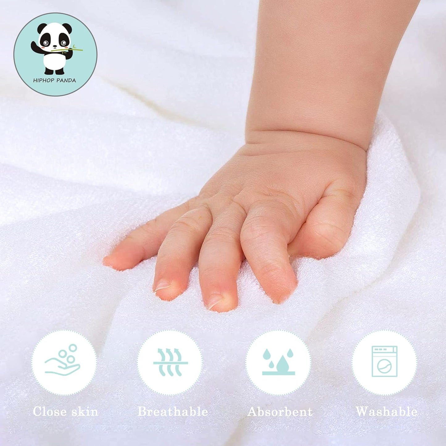 HIPHOP PANDA Hooded Towel - Rayon Made from Bamboo, Bath Towel with Bear Ears for Newborn, Babie, Toddler, Infant - Absorbent Large Baby Towel - Bear, 30 x 40 Inch